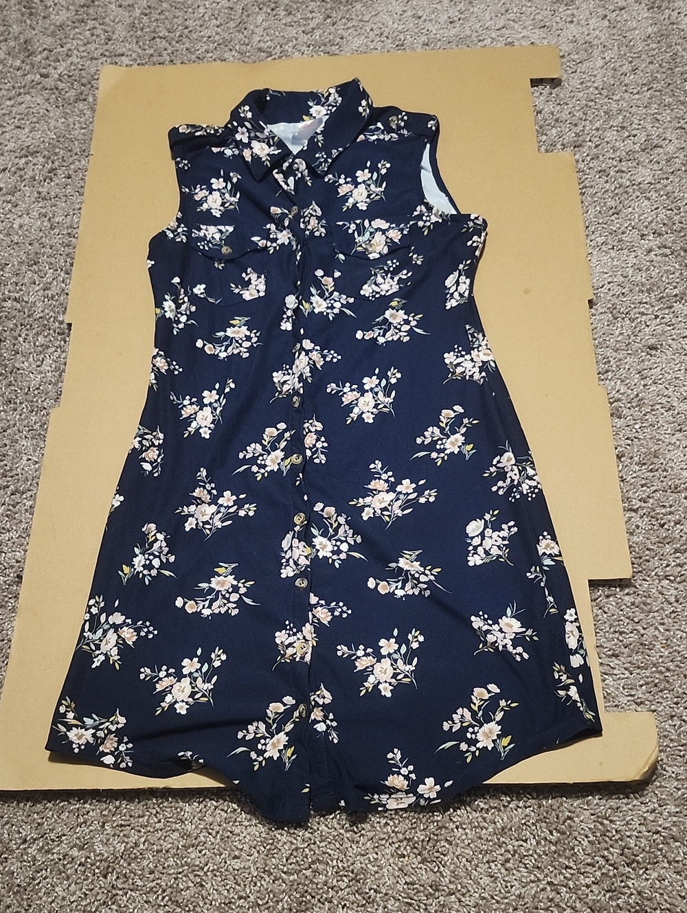 No Boundaries Navy Floral Midi Dress